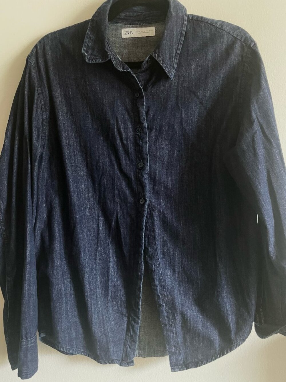 Zara Denim Half Button-up Longsleeved Shirt
